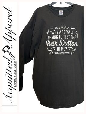 Yellowstone "Beth Dutton" Black Graphic Long Tee 2XL